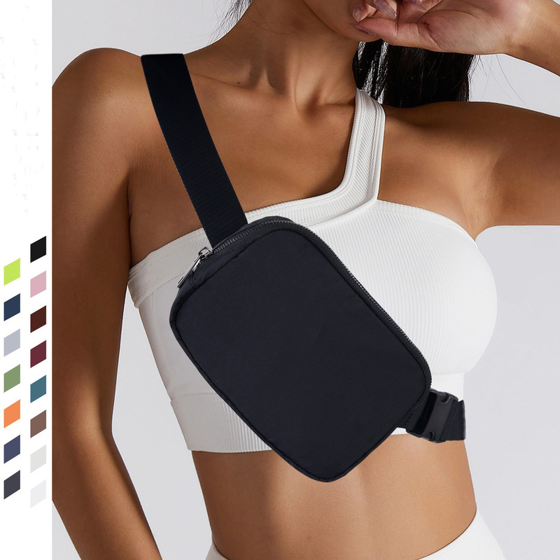Amazon Cross-Border Outdoor Sports Crossbody Bag Mobile Phone Bag Nylon Running Fitness Bag Spot Lulu Same Style Waist Bag
