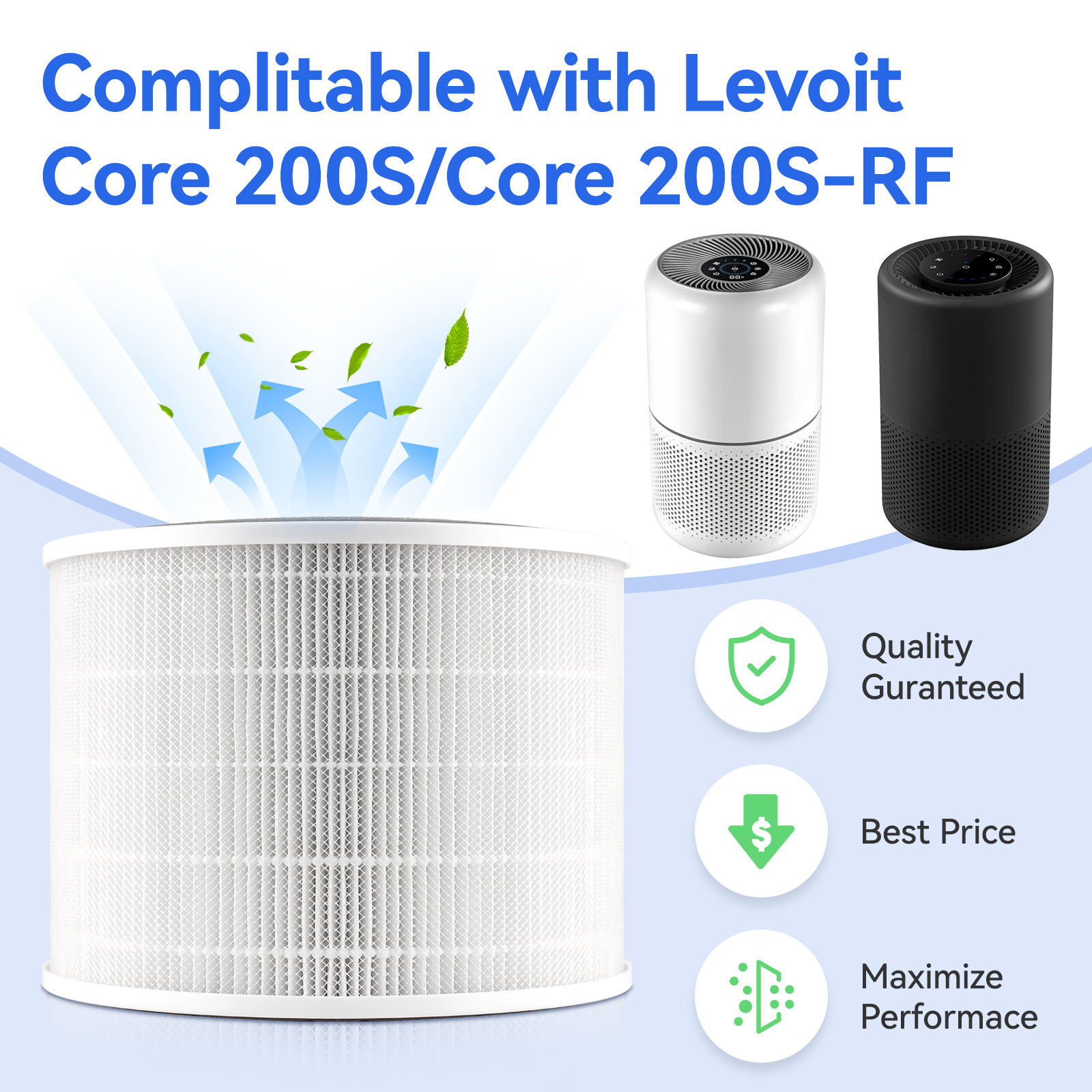 LEVOIT 공기 청정기 액세서리에 적합 Core200s 필터 필터 포름알데히드 연무 필터 요소 제거
