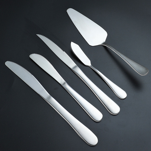 Cross-border stainless steel tableware 1010 series Western steak knife and fork hotel dessert spoon fruit fork printed with LOGO