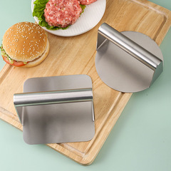 Cross-border stainless steel square and round hamburger patty press manual non-stick kitchen tool