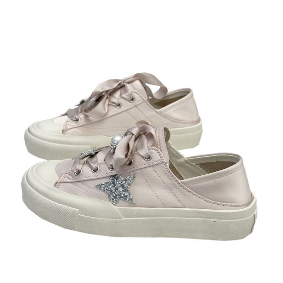 Shougu Explosions Genuine Leather Flat Star Two-Wear Casual White Shoes Women's 2025 Summer New Sneakers Soft Sole Shoes