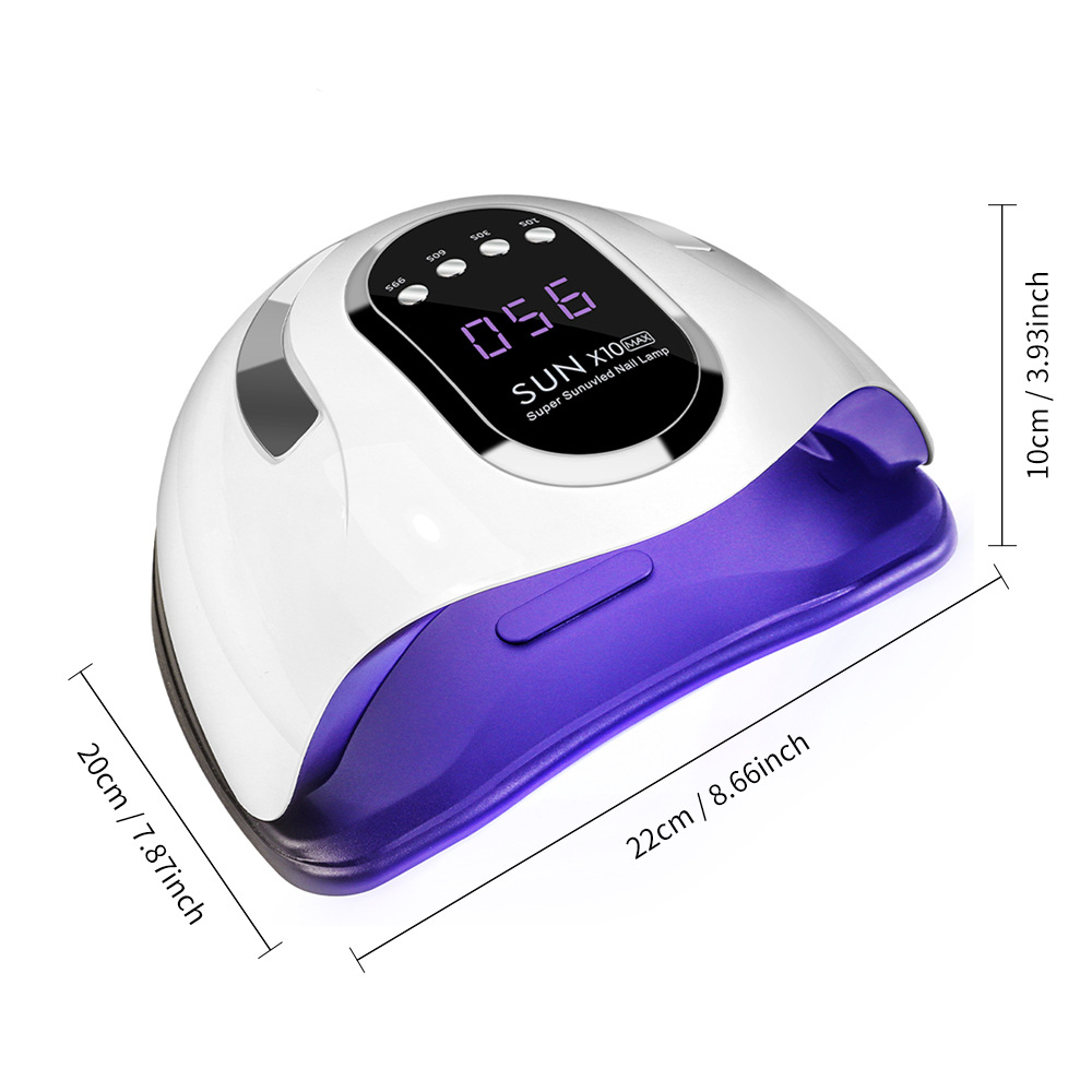 Lámpara de manicura X10MAX 280W de alta potencia UV luz de manicura luz de terapia de uñas luz de horneado de uñas máquina de terapia de luz LED