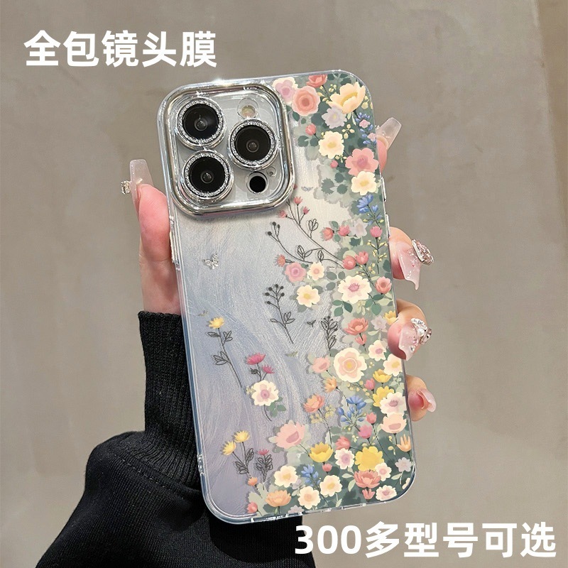 满屏花丛适用华为p80手机壳s30全包镜头膜reno14羽纱小米15高级感|undefined