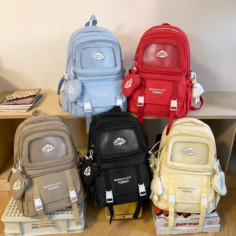 Japanese Style Ins Preppy Large-Capacity Fashionable Simple Backpack New Cute High-Looking School Girl Class Backpack
