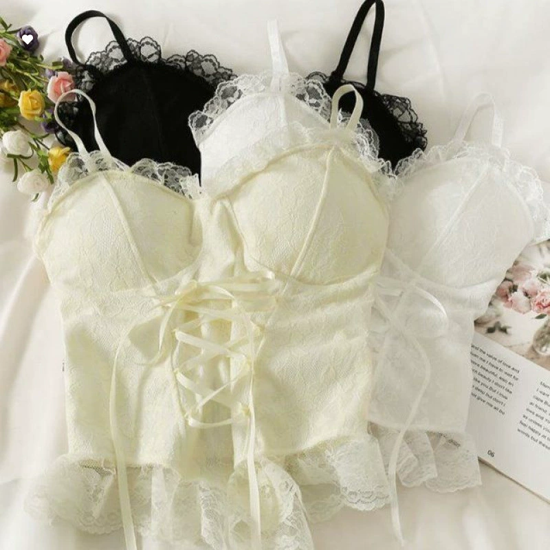 Женский кружевной жилет с подушечками для груди, сексуальная ниша Pure Lust Hottie, короткий милый и шикарный топ для внутренней и верхней одежды