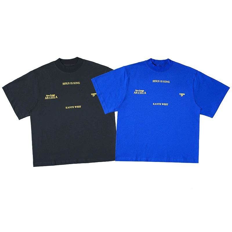 23SS трансграничный американский модный бренд KANYE Kanye футболка с короткими рукавами и буквенным принтом для мужчин и женщин, свободная пара с половиной рукавов