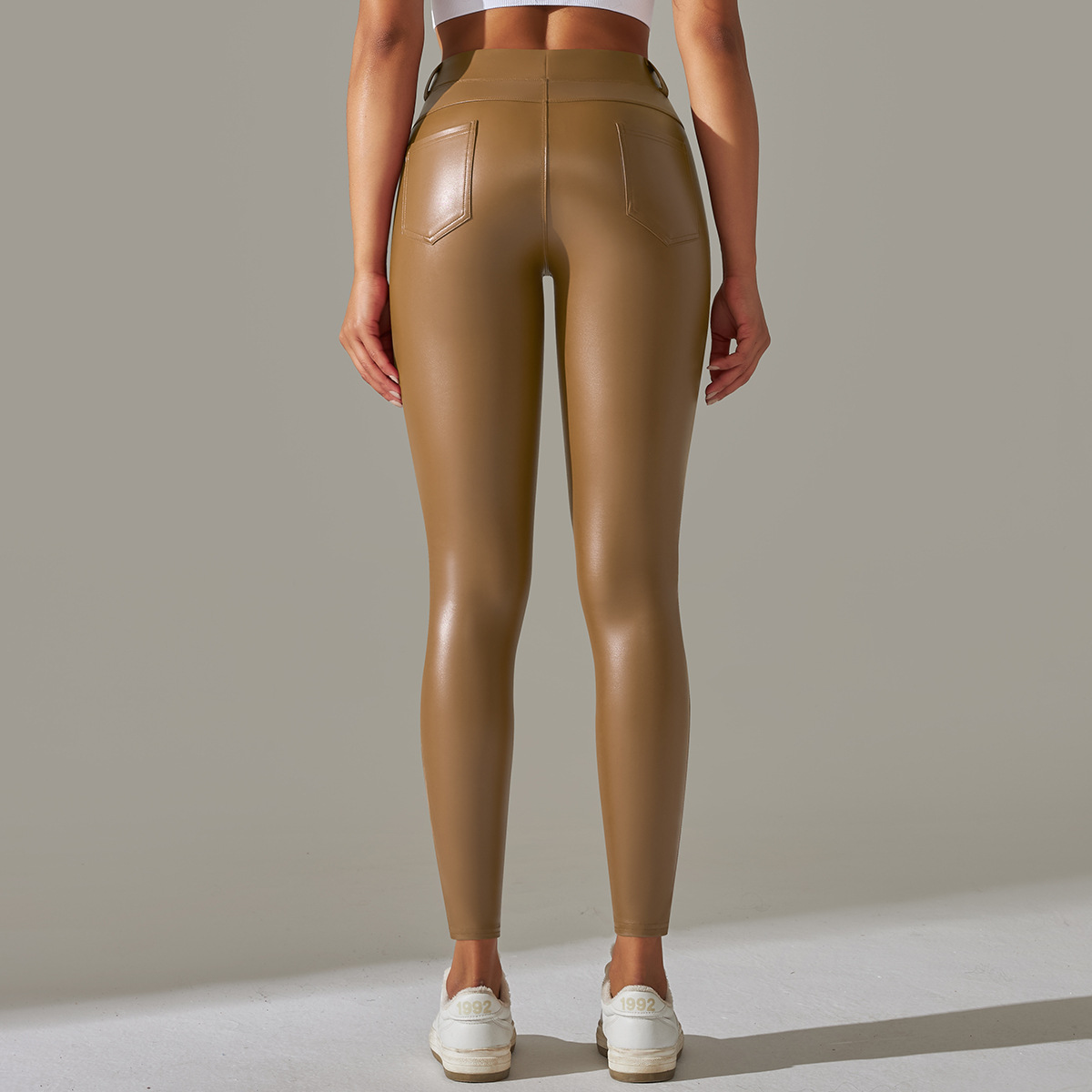 Modern Style Solid Color Chemical Fiber Blending Polyester Active Bottoms Skinny Pants display picture 31