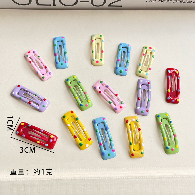 Mini Colorful Polka Dot Square Bb Clip Small Small Clip Kidsren's Hair Clip 3cm Baby Hair Clip Side Clip Mini Colorful Polka Dot Square Bb Clip Small Small Clip Kidsren's Hair Clip 3cm Baby Hair Clip Side Clip