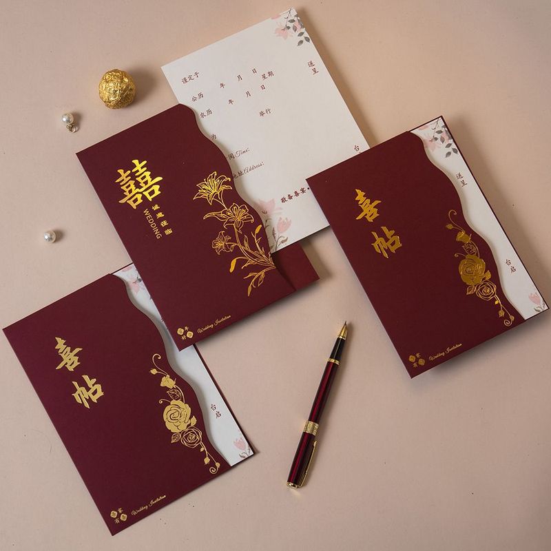 結婚式招待状 結婚式招待状 2024年新作 中国風 高級感 特製ネイル シンプル 高級招待状|undefined