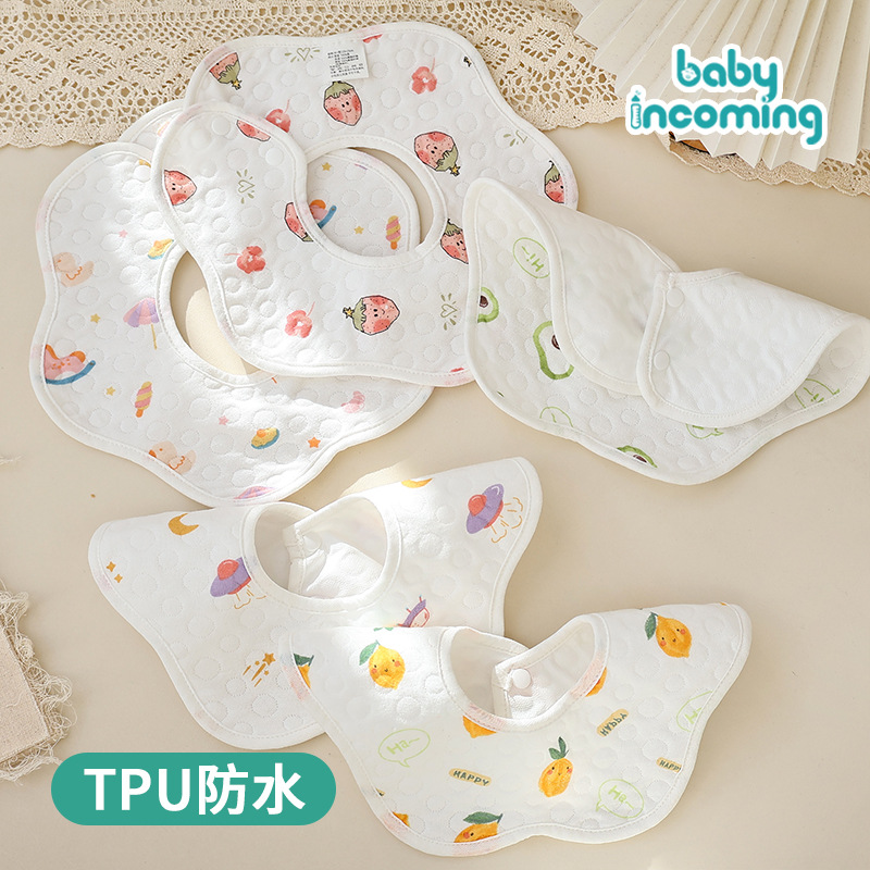 Waterproof Spit Towel Newborn Baby Boys and Girls Bib Rice Bag Soft Waterproof Adjustable Baby Class A Bib Bib
