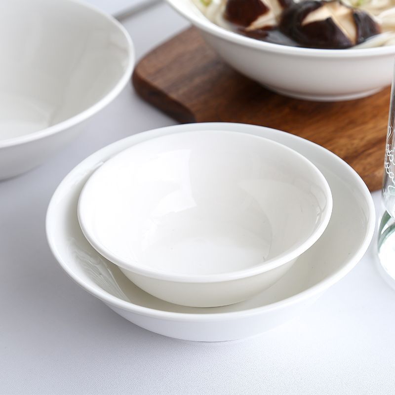 陶磁器の闘う碗の純粋な白いサラダの碗のご飯の碗は料理の碗のスープの碗のスープの粉の碗のマイクロ波の食器の卸売りができます。|undefined