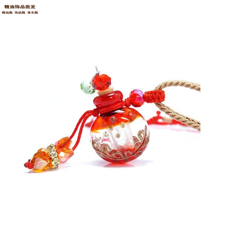 精油饰品网大红色缨诺绳大号扁圆巴洛克项链6.jpg