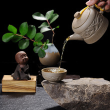 创意陶瓷茶壶粗陶老岩泥复古中日式泡茶壶半自动功夫茶具配件