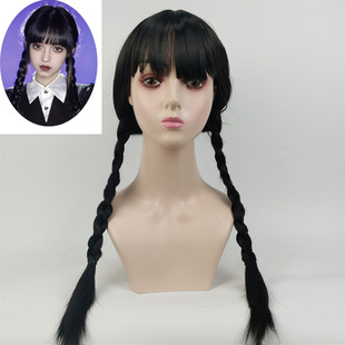 Addams wig��������˹һ�Ҽٰl��ɫ�p�Rβ�p�ٰlCOS����^�׬F؛