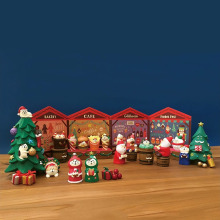 日式猫圣诞老人 INS创意潮玩微缩礼品ZAKKA杂货DIY树脂工艺品摆件