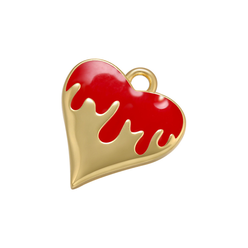 Color Drop Oil Heart-shaped Pendant Accessories Wholesale Nihaojewelry display picture 4