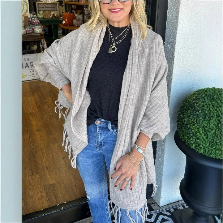 2024 Трансграничная независимая станция Европейская и американская внешняя торговля новый _ осень и зима мода сплошной трикотажный шаль