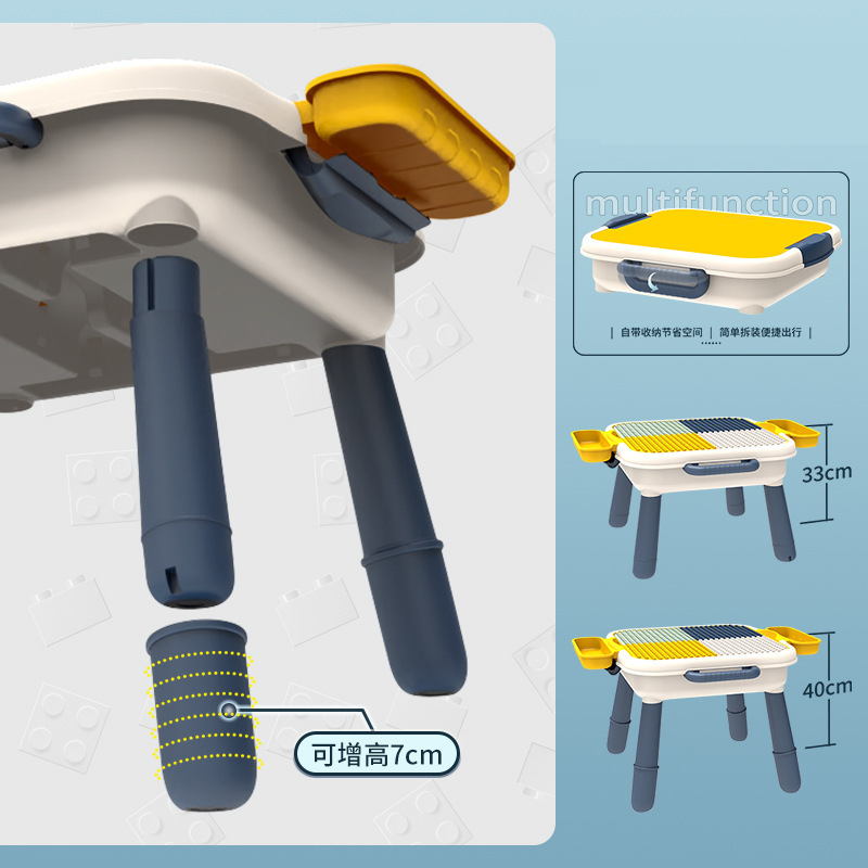 Comercio exterior niños multi-funcional gran partícula ensamblada mesa de bloques de construcción juguete Rueda de la fortuna animal pequeña partícula DIY mesa de bloques de construcción