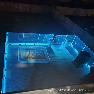 美式风格扶手管LED玻璃栏杆阳台室外庭院花园夹子护栏玻璃扶
