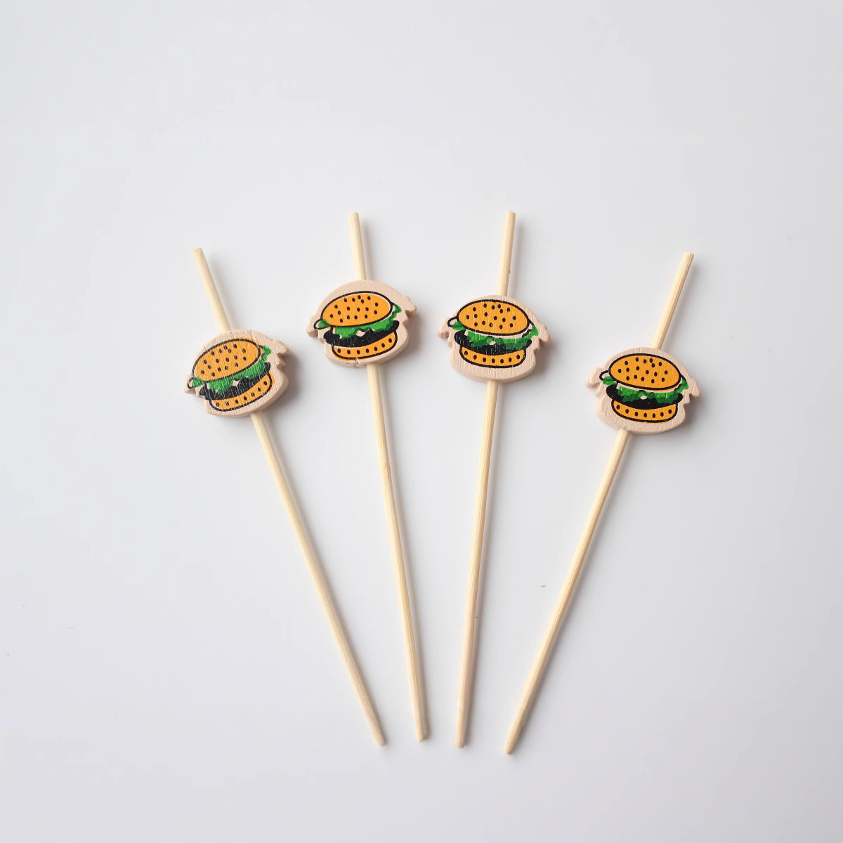 Signo de hamburguesa Signo de comida desechable signo de fruta signo decorativo signo de cóctel ventas directas de fábrica