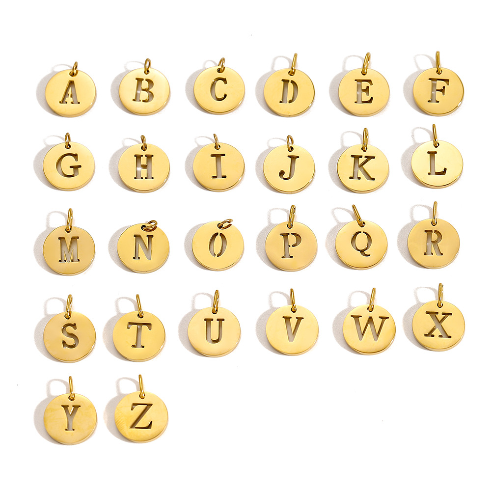 4g Weight Pendant Jewelry Making Type DIY Ornament Accessories Classification 1 Piece Quantity 304 Stainless Steel Material Letter Pattern All Seasons Season Polished Finish Plating Design Retro, Classic Style Style 1 Piece 304 Stainless Steel Letter Polished Pendant DIY Ornament Accessories 2