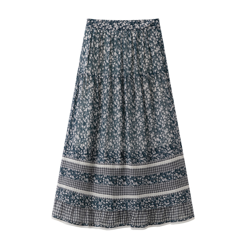 In Stock 2026 Summer New High-End Elegant Ruffled Floral Retro Patchwork Long Skirt for Women 2K2Sb49 In Stock 2026 Summer New High-End Elegant Ruffled Floral Retro Patchwork Long Skirt for Women 2K2Sb49