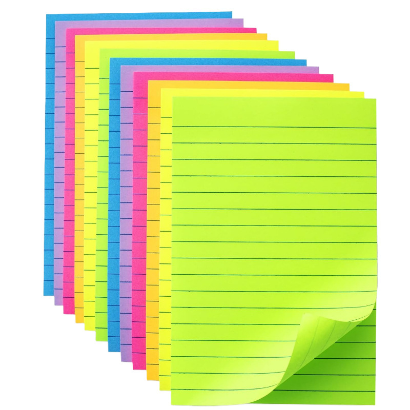 점성 라이닝 노트 노트 학교 용품 라인이있는 포스트잇 노트를 라이닝하는 자체 접착 성 대형 포스트잇 노트