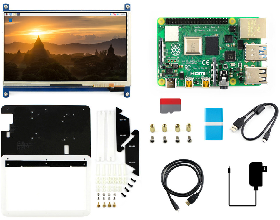 PI4B-4/8GB Display Kit显示套餐含PI4B-4GB 7寸超清电容屏SD卡等