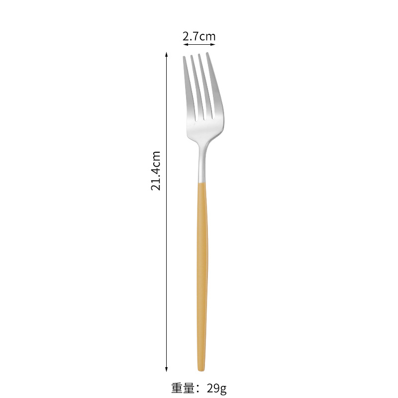 Cuchillo de filete occidental, tenedor, cuchara de postre Vajilla transfronteriza de 4 piezas Amazon Acero inoxidable portugués cuchillo, tenedor y traje de cuchara