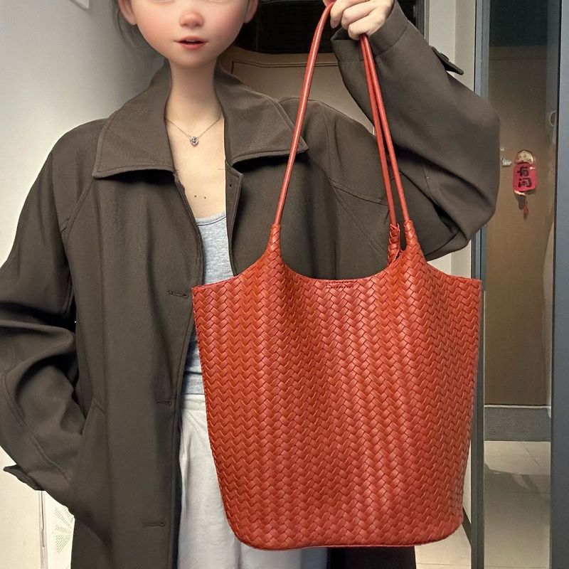 多果女包 大容量高级感编织托特包女2025休闲日常慵懒松弛单肩包|undefined