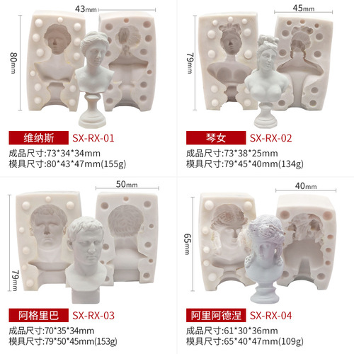 Sanxin Venus scented candle silicone mold DIY portrait handmade soap plaster diffuser stone ornament abrasive