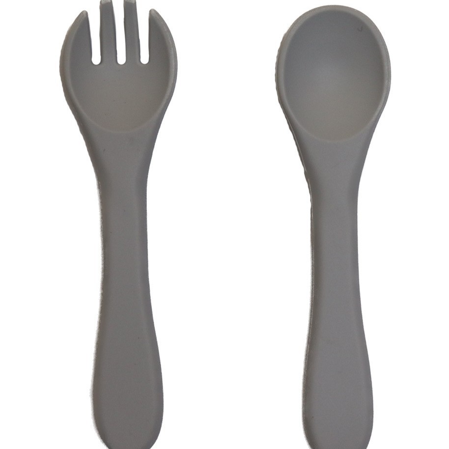 실리콘 포크와 스푼 그레이