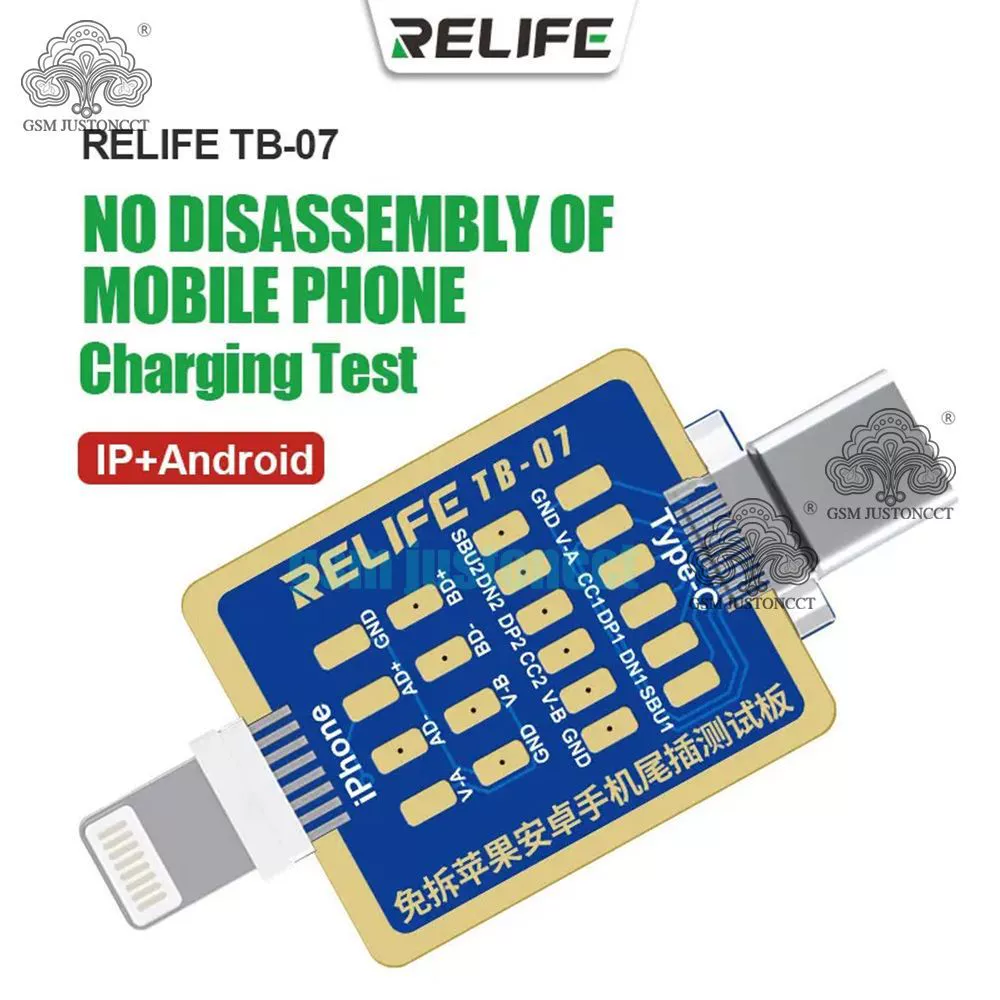 Съемный кабель для зарядки мобильного телефона TB-07, детектор хвостовой вилки для ремонта Apple Huawei Xiaomi, порт Type-C