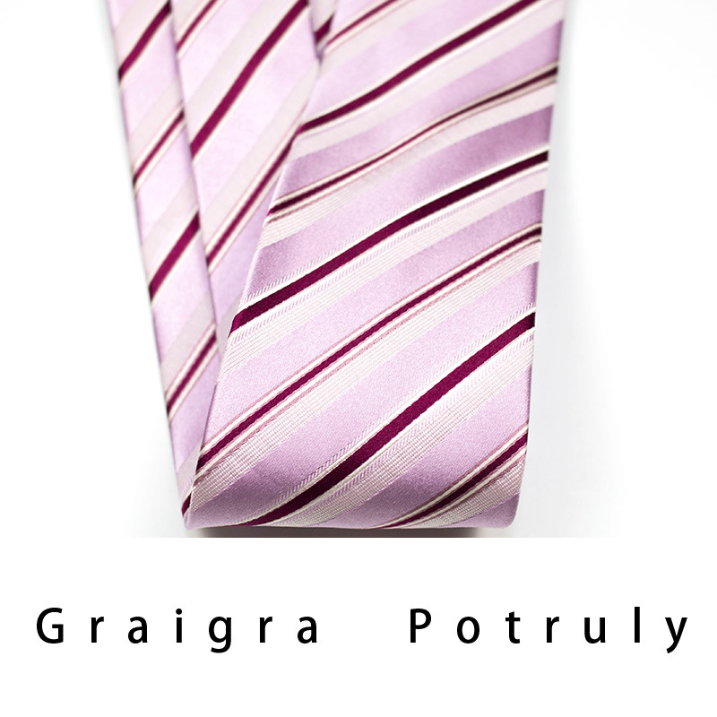 Kleine gestreifte rosa Business-Maulbeerseide, Breite 8,5 cm, Herrenkrawatte_voghion.com