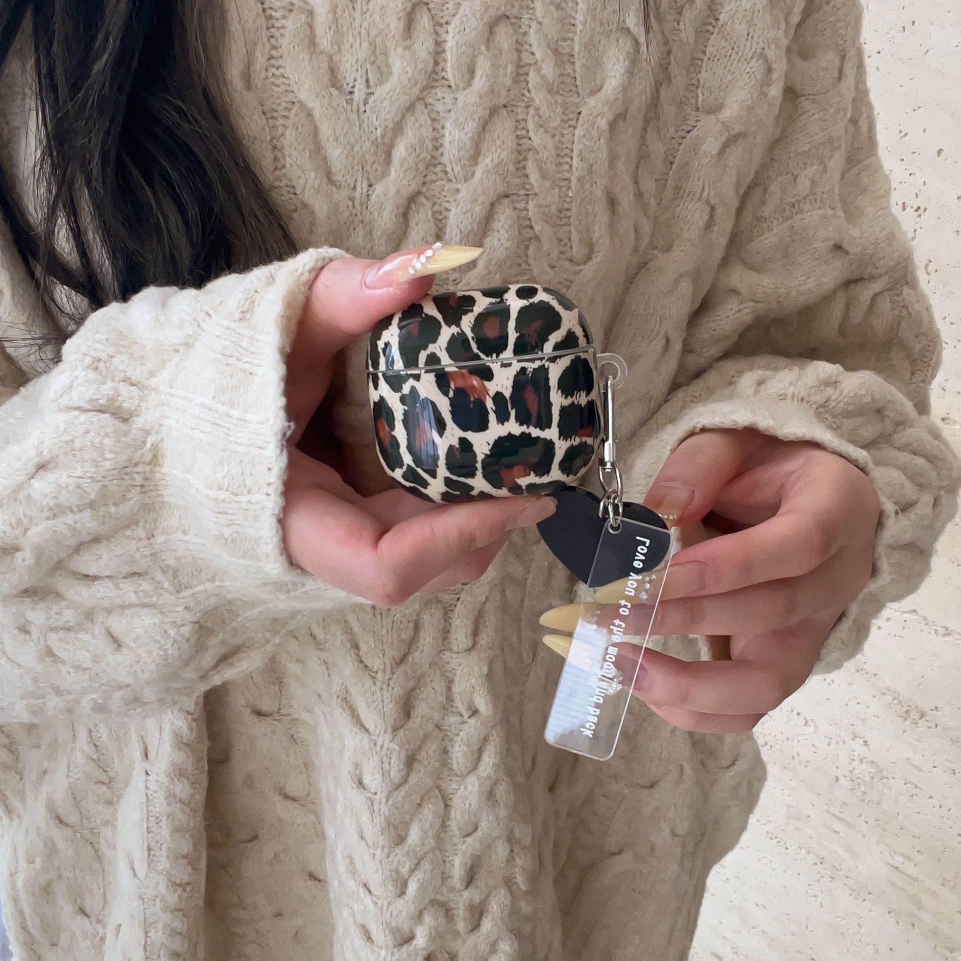 Coreano Otoño Invierno Black Brown Panther Cover AirPods4 Apple 1 / 2 generación inalámbrica Bluetooth auriculares