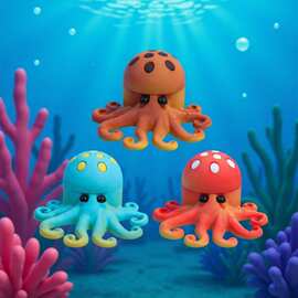 跨境爆款卡通章鱼磨烟器动物模型研磨器grinder塑料三层磨烟器