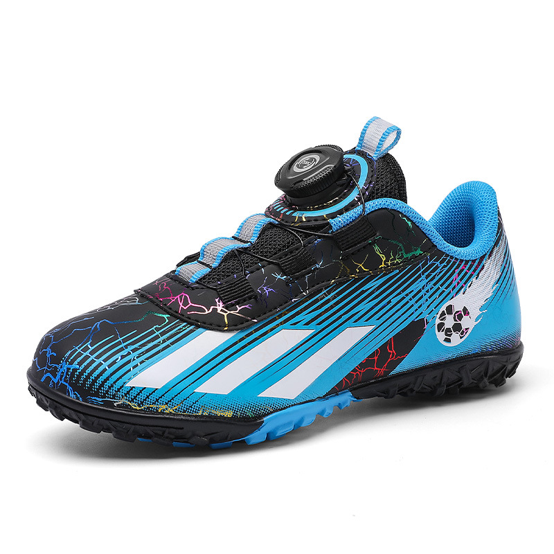 Binbinniao zapatos de fútbol con hebilla giratoria transfronteriza antideslizantes para niños deportes cómodos competencia de entrenamiento de hierba de uñas rotas bajas