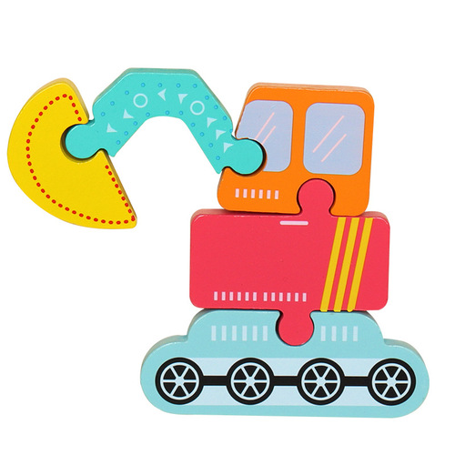 Children's wooden three-dimensional puzzle 3D cartoon animal large little princess early education puzzle children's educational building block toys