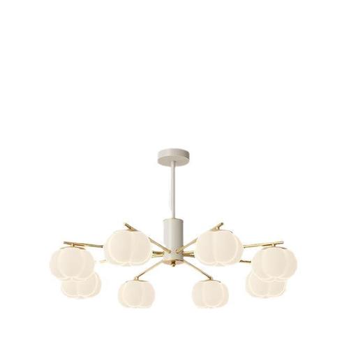 Living room chandelier log cream style Guangdong Zhongshan lighting whole house package combination hall main light cotton persimmon lamp