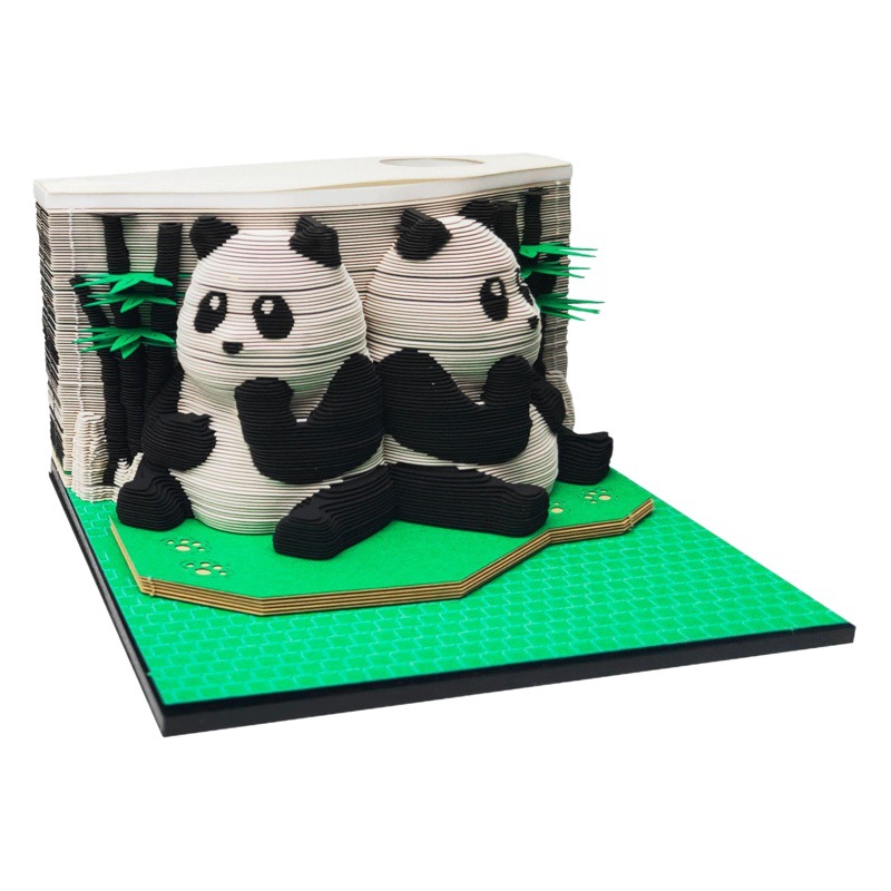 2025 Chengdu Panda Adornos Papel de notas Negocios Regalos tridimensionales Modelos creativos de dibujos animados Notas Calendario Tallado de papel