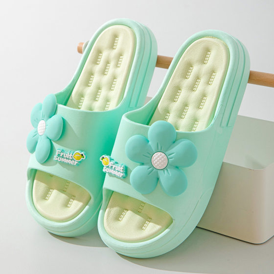 Bathroom Sandals and Slippers for Girls Outer Wear Summer New Non-Slip Cute Soft Bottom Women's Casual Wear-Resistant Thick Bottom