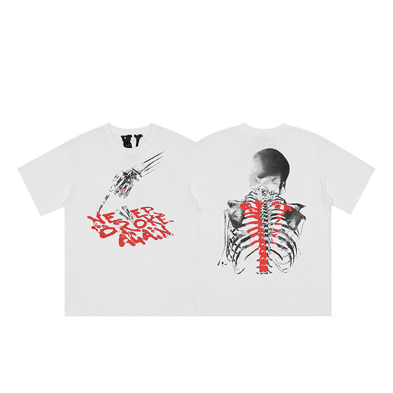外単VLONE FOG潮牌大v字母Logo桜半袖スケッチ刺繍唇印落書きプリントtシャツ|undefined