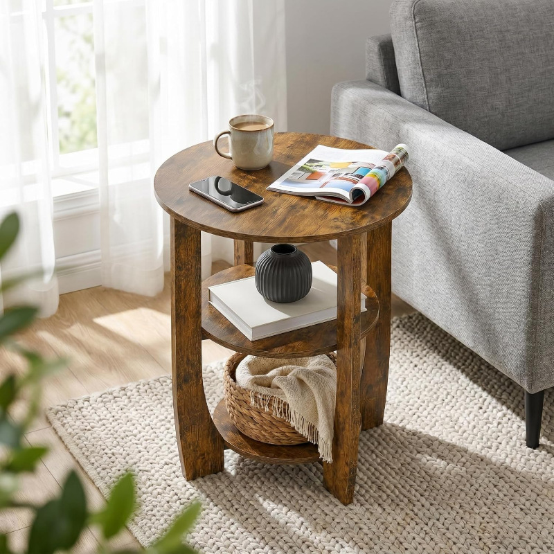 Vintage wooden side table for home use, suitable for the living room, can be used as a sofa side table with multiple layers of storage, a small stool, or a small side table