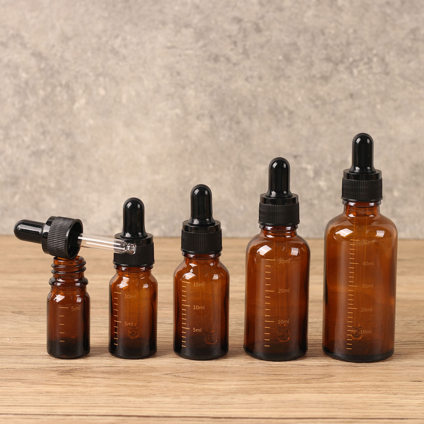 螺旋盖滴管瓶自带刻度茶色玻璃避光分装瓶精油DIY出差加厚空瓶