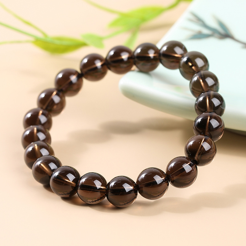 jingzhou jewelry 7a tea crystal bracelet ice transparent completely pure simple men and women couple single circle round beads bracelet wholesale