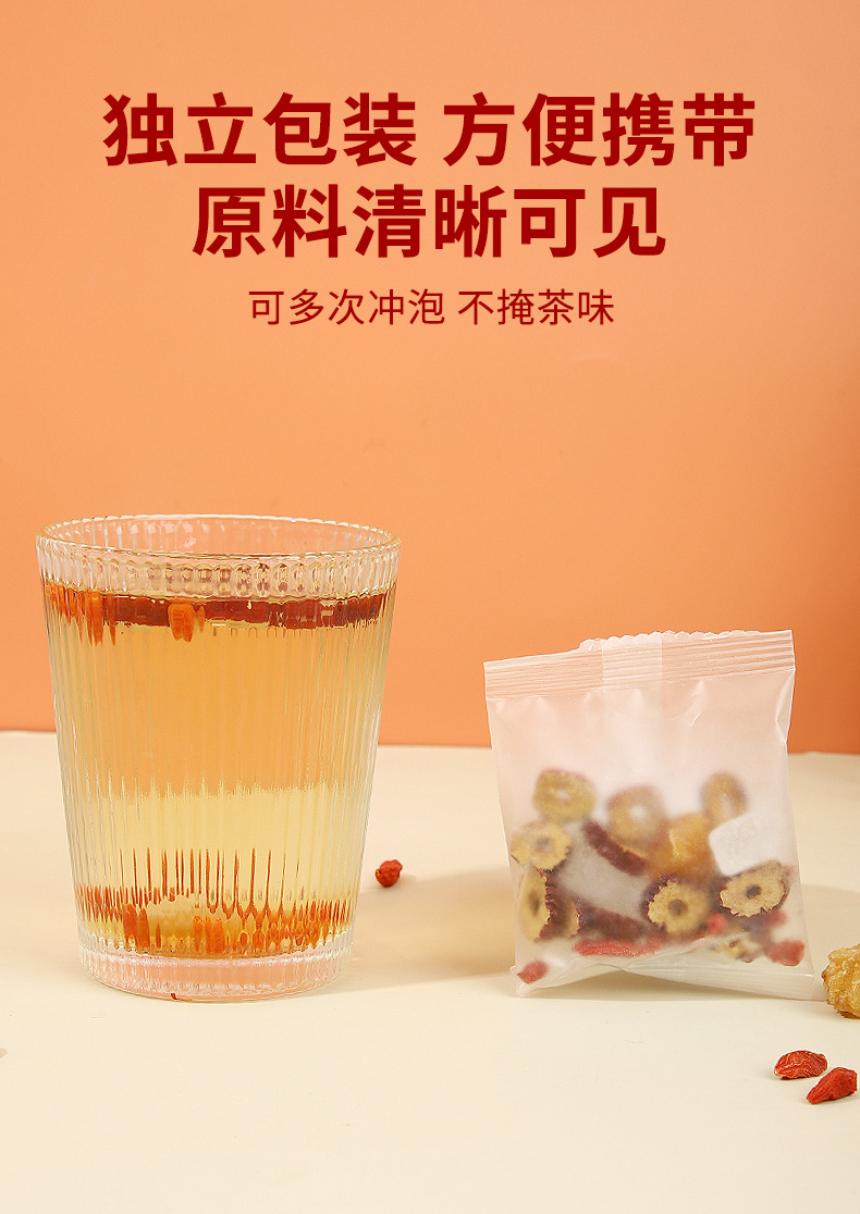 Longan Red Date Goji Tea 15 Teabags 150g Herbal Flower Tea for Women Hot Brew specifications