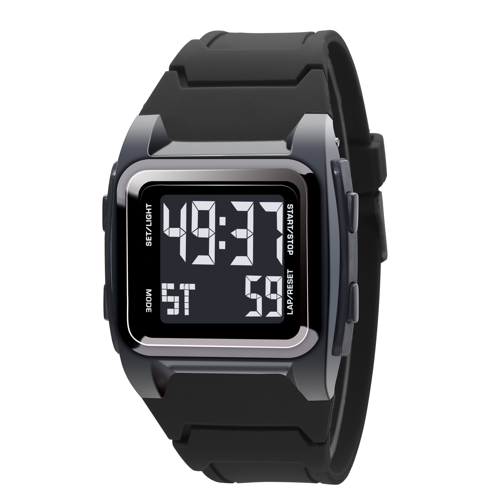 Nuevo cuadrado pantalla grande retro deportes reloj electrónico hombres luminoso impermeable multi-funcional alarma al aire libre reloj de moda