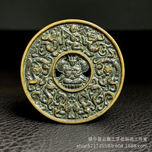 古玩钱币仿春秋狩猎图铜钱和氏璧花钱黄铜铸造翻砂做旧厌胜钱批发