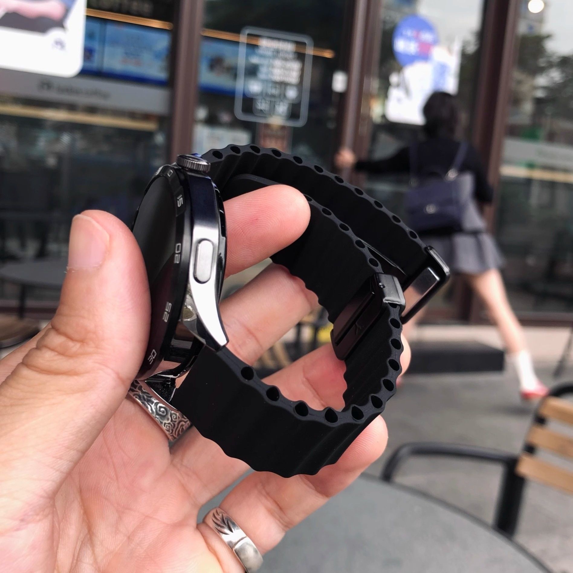 Suitable for Huawei Gt5 Watch Strap Women's Watch Watch4 Watch3 Ocean 6Pro Magnetic Sports Silicone Watch Strap for Men