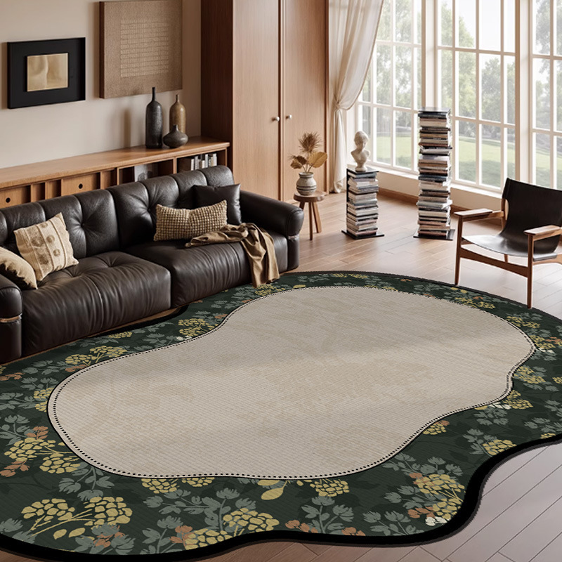 Alfombras sala de estar dormitorio americano forma alfombra de cama impermeable sofá francés sin cuidado esteras de suelo irregulares silenciosas